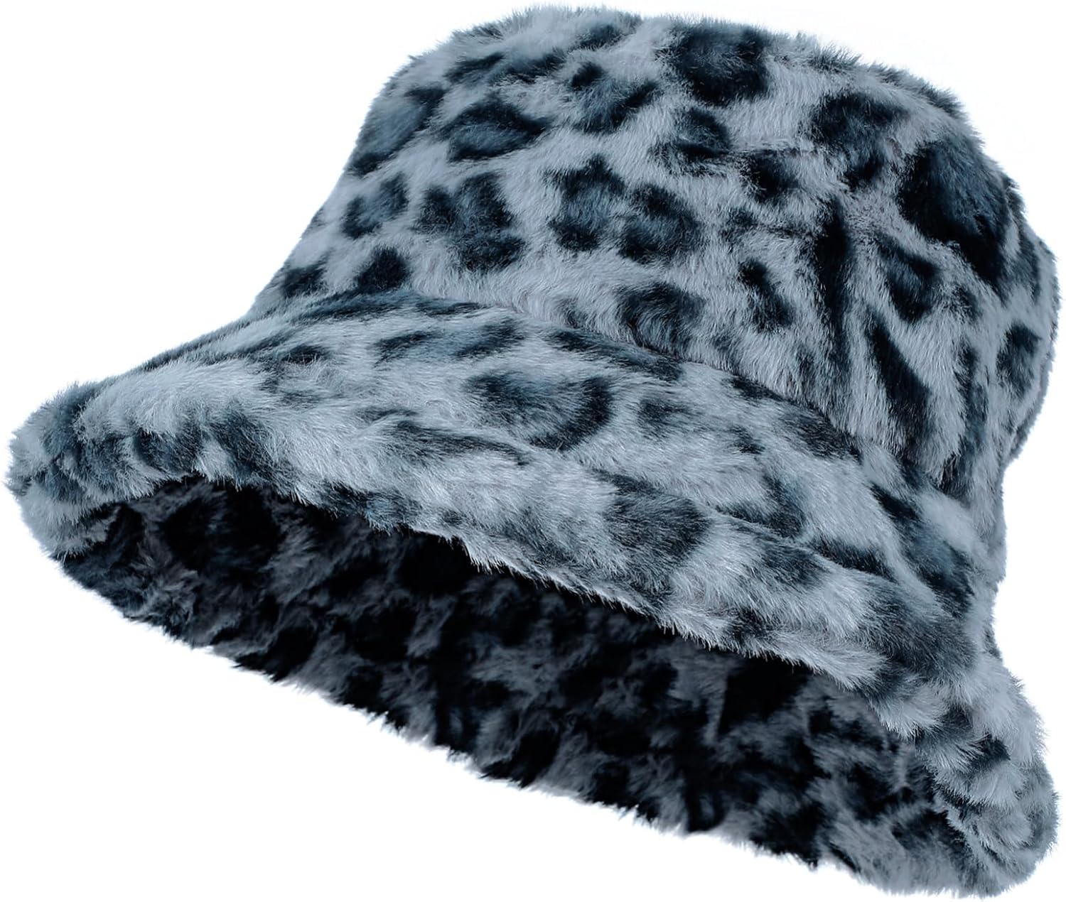 Fashion Plush Leopard Fisherman Hat Warm Autumn Winter Bucket Cap for Women Soft Skin Friendly Material Chic Outdoor Travel Accessory