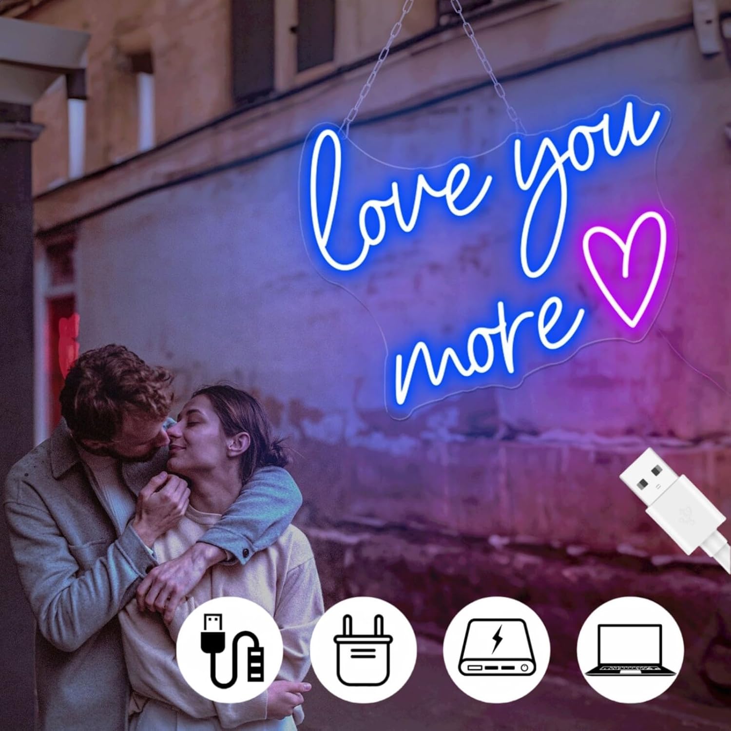 Love you more Neon Sign Wedding Neon Sign Engagement Party Wall Decor LED Wall Art Bedroom Home Decor Lovers Couples Gift Bedroom Valentine's Day Gift