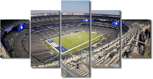 Vista 523 de Cuadros de estadios deportivos de fútbol americano de Minnesota, cuadros de vikingos, 5 paneles, lienzo para pared, arte de pared del estadio