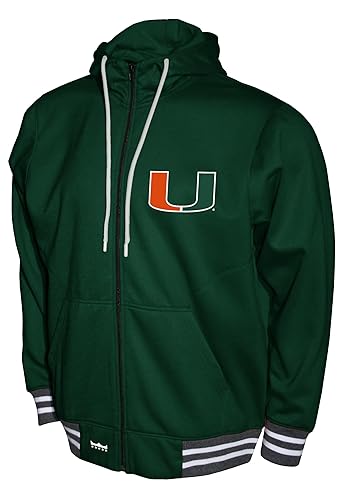 NCAA Miami Hurricanes Jacket - Men's Green Full Zip-up Hoodie