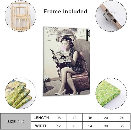 Miniatura 10 de OdiSu Póster retro de peluquería de cabello rizado para mujer, póster de arte de pared para habitación, estética y decoración, póster de arte de