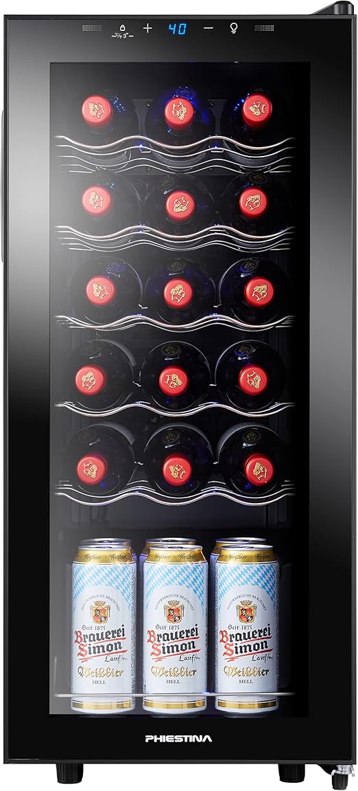 Phiestina Wine Cooler Wine and Beverage Refrigerator 18