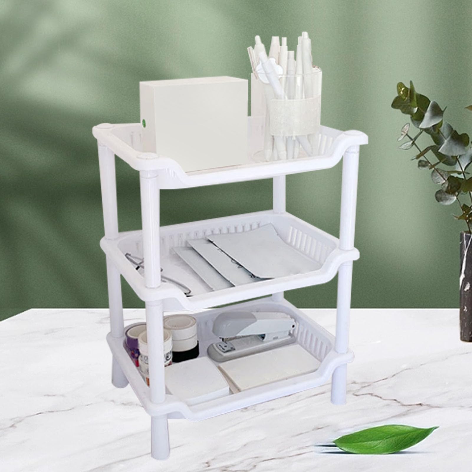 Organiseur 3 Niveaux Avec Tiroirs Transparents - Pour Cuisine Et Salle De Bain, Réglable (32x20x36 Cm) - 11