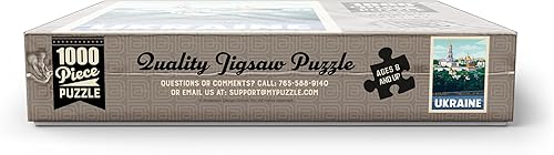 Vista 7 de MyPuzzle Ukraine: Kiev, póster vintage, rompecabezas de 1000 piezas para adultos