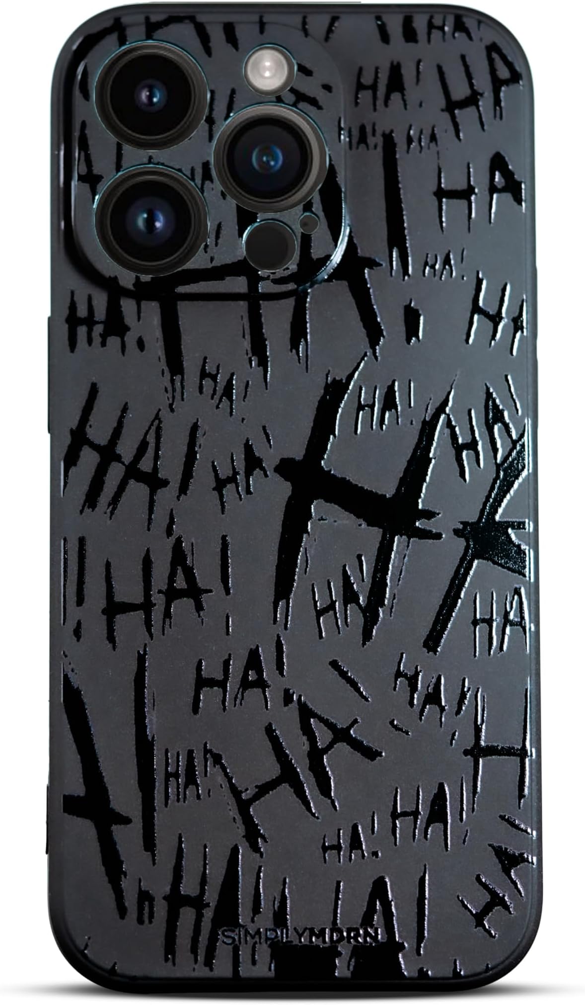 SIMPLYMDRN Jokester Compatible with iPhone 13 Pro Max Case [Glossy] Shockproof Protective Slim for Men Phone Cases 6.7 Inch 2021, Black