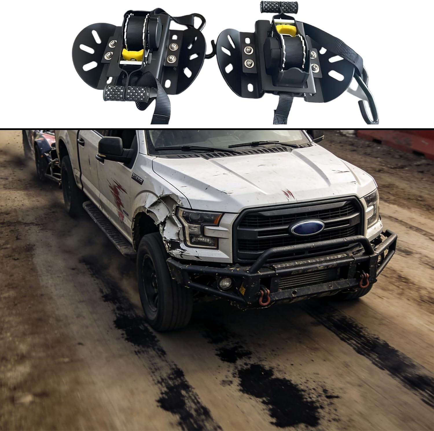 Quick Releases Retractable Ratchets Straps Set Compatible 2015 2025 S Hook Included S Hook Winch