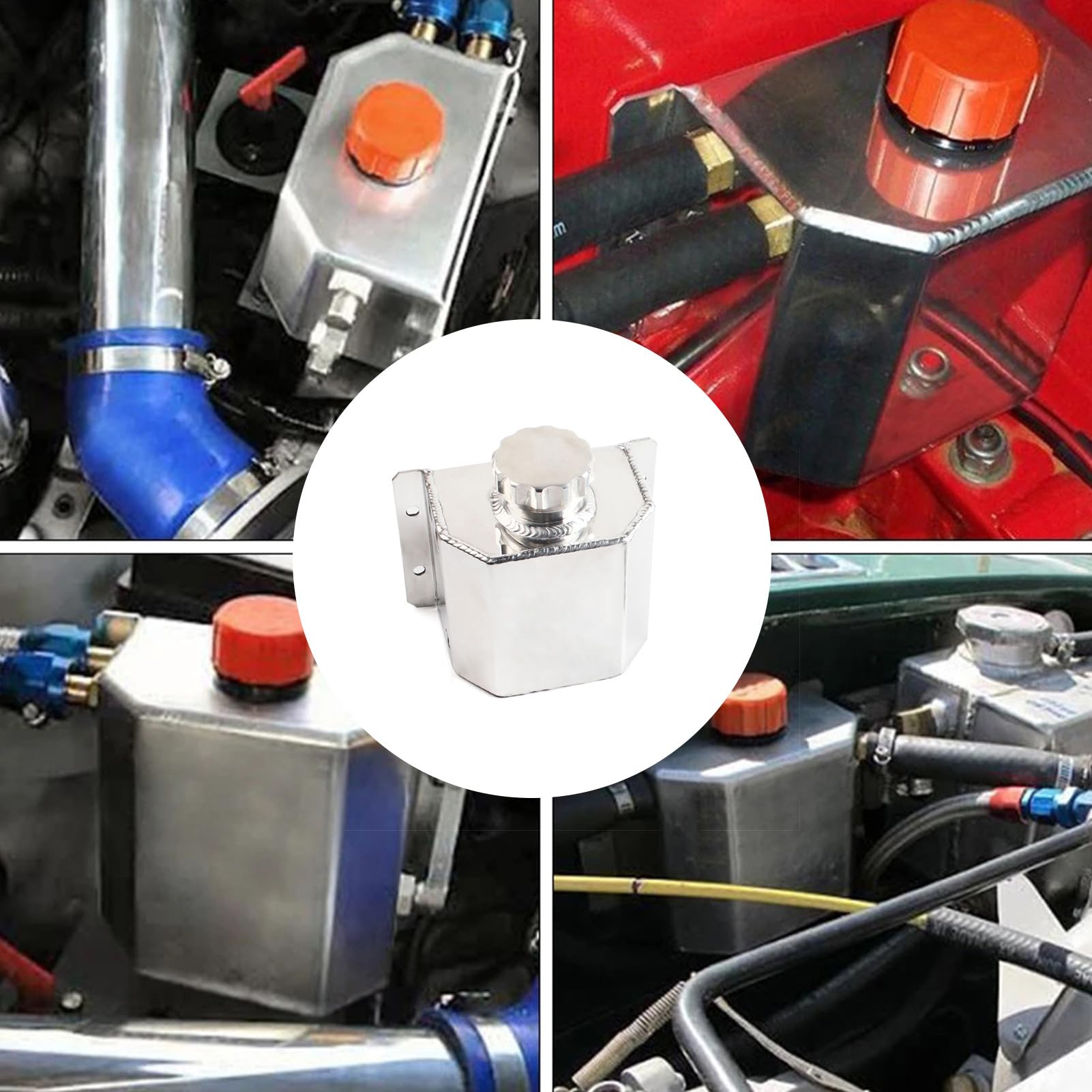 Réservoir de récupération de liquide de refroidissement – ​​Réservoir en aluminium 1 L 2 L, construction compacte et légère | Vase d'expansion longue durée résistant à la chaleur, pour voiture