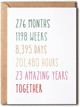 EruditeGifts 23rd Anniversary Card - Funny Wedding Anniversary Card - For Him & Her, 5 x 7 inches
