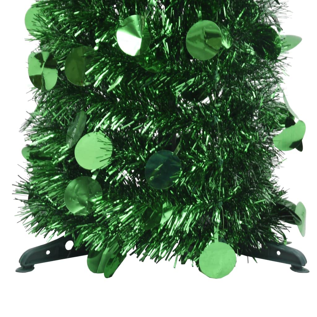 Árbol de Navidad artificial emergente verde de 180 cm, material de PET, montaje rápido, reutilizable, para interior y exterior protegido, ideal para decoración navideña