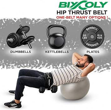 Hip Thrust Belt for Women & Men | Heavy-Duty Glute Workout Equipment with Traction Straps, Wristbands, Carabiners & Carry Bag | Supports Dumbbells, Kettlebells & Plates Up to 300-lbs | Home & Gym Training Belt