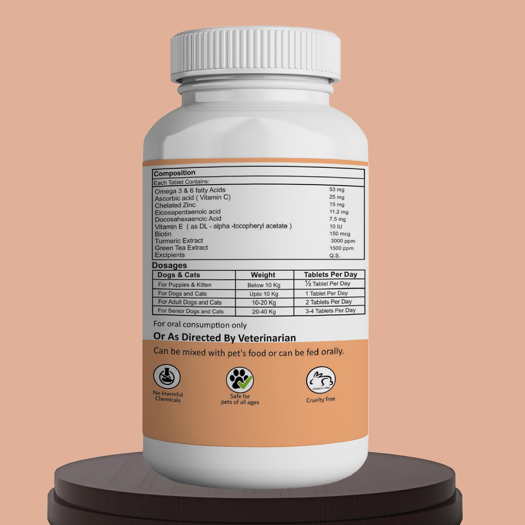 Aniamor Pet Coat Tablets for Dogs & Cats | Omega 3 for Dogs | Supports Healthy Skin, Shiny Coat, Reduces Shedding | Omega 3 Supplement for Dogs | Chicken Flavour | for All Life Stages | 60 Tablets — Amazon image 3