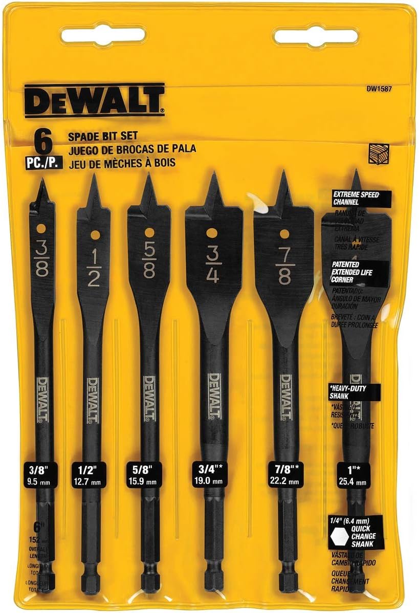 DEWALT Drill Bit, Spade, 6-Piece (DW1587)