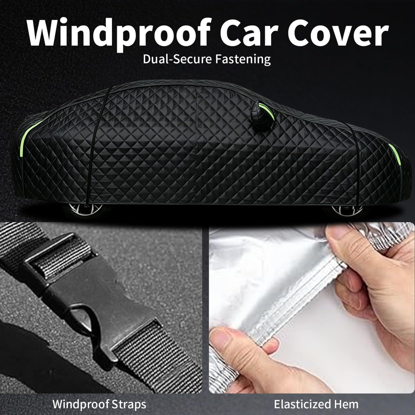 Funda Coche Antigranizo para Eagle Talon 1990-1999,Funda Coche Exterior 5 Capas Acolchada,Impermeable,Transpirable,Anti-UV,Antipolvo,Protección contra Granizo Lluvia Nieve y Viento(Negro)