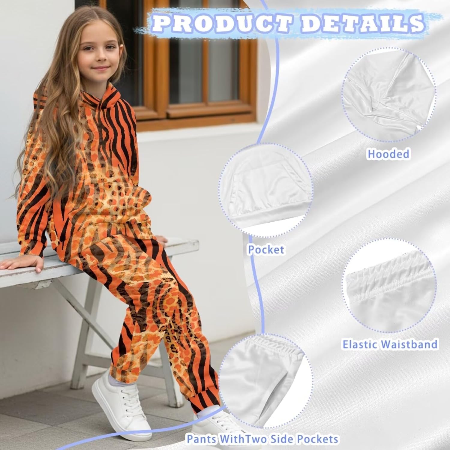 Girls Boys Clothes 2 Piece Sweatsuit for Girls 5-12 Kids Tracksuit Sweatpant with Pockets Children's Sportswear