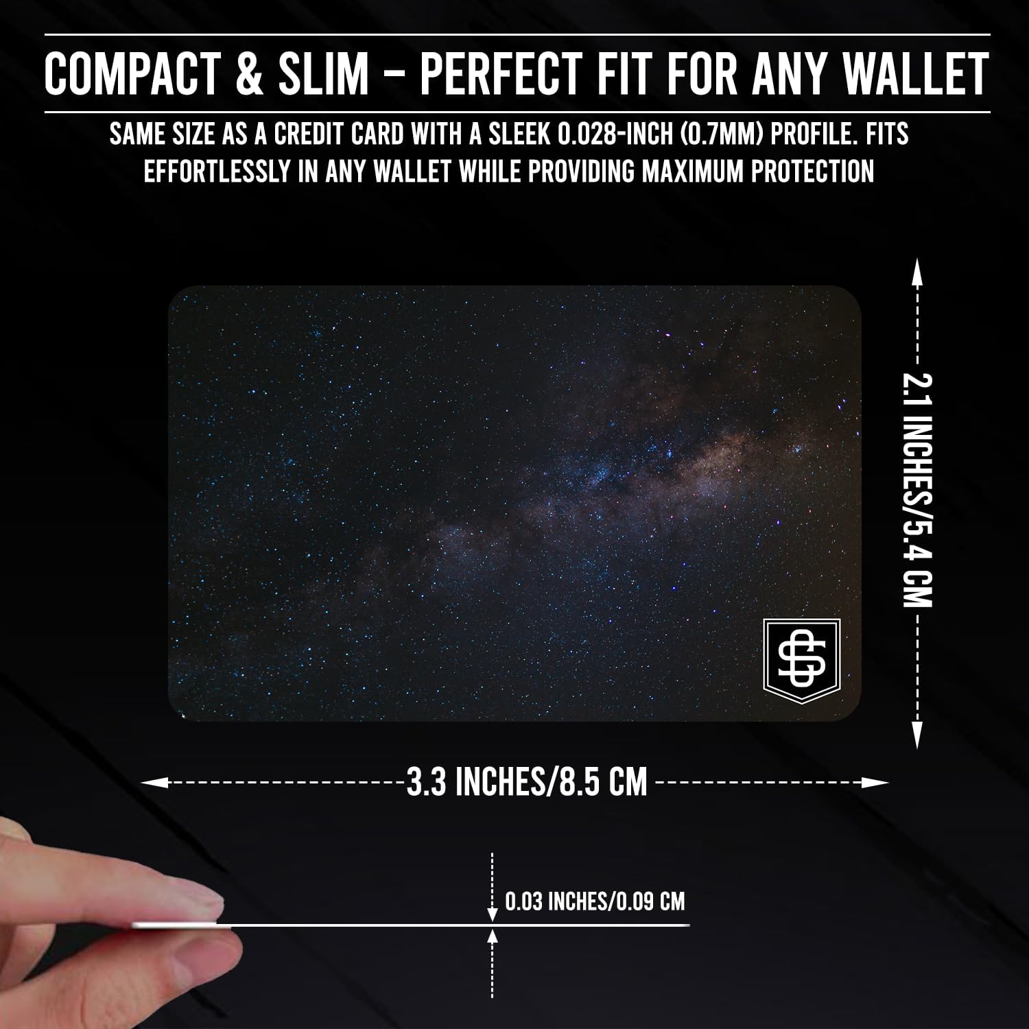 RFID Blocking Cards 4 Pack - Slim, Stylish, and Effective - Defend Your Data with Style - NFC Debit/Credit Card and ID Protector (4) (Space)