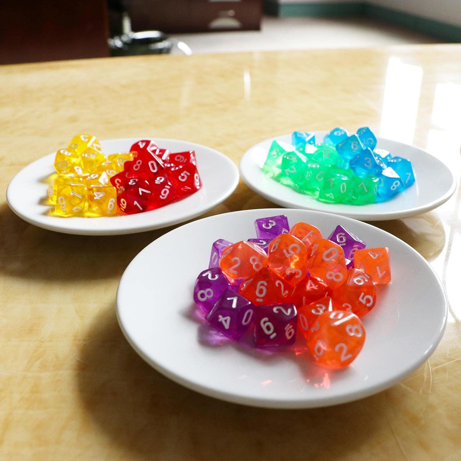 CALANDIS™ D10 Red Ten Sided Gem Dice for RPG Dungeons & Dragons Games Set of 10 Dice | Accessories & Dice | Dungeons & Dragons | Role Playing Games | Games