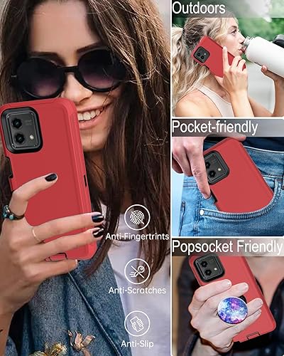 Miniatura 6 de Aliruke Motorola Moto G Stylus 5G (2023) Funda para teléfono, con protector de pantalla, cubierta de puerto a prueba de polvo, cubierta de goma de