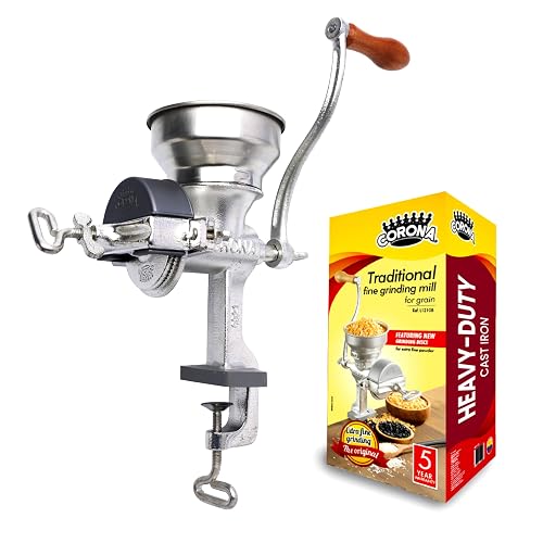 Corona Manual Grain Mill, Cast Iron Corn Grinder with Hand