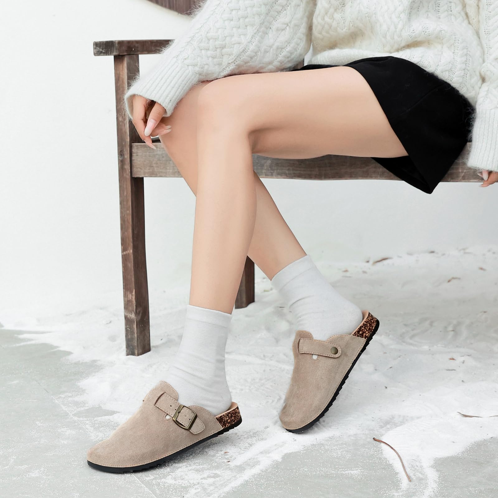 Sabot Donna e Uomo, Ciabatte Chiuse in Pelle, Comode e Traspiranti, Ideali per Casa e Giardino, Sandali Pantofola Misure 36-46