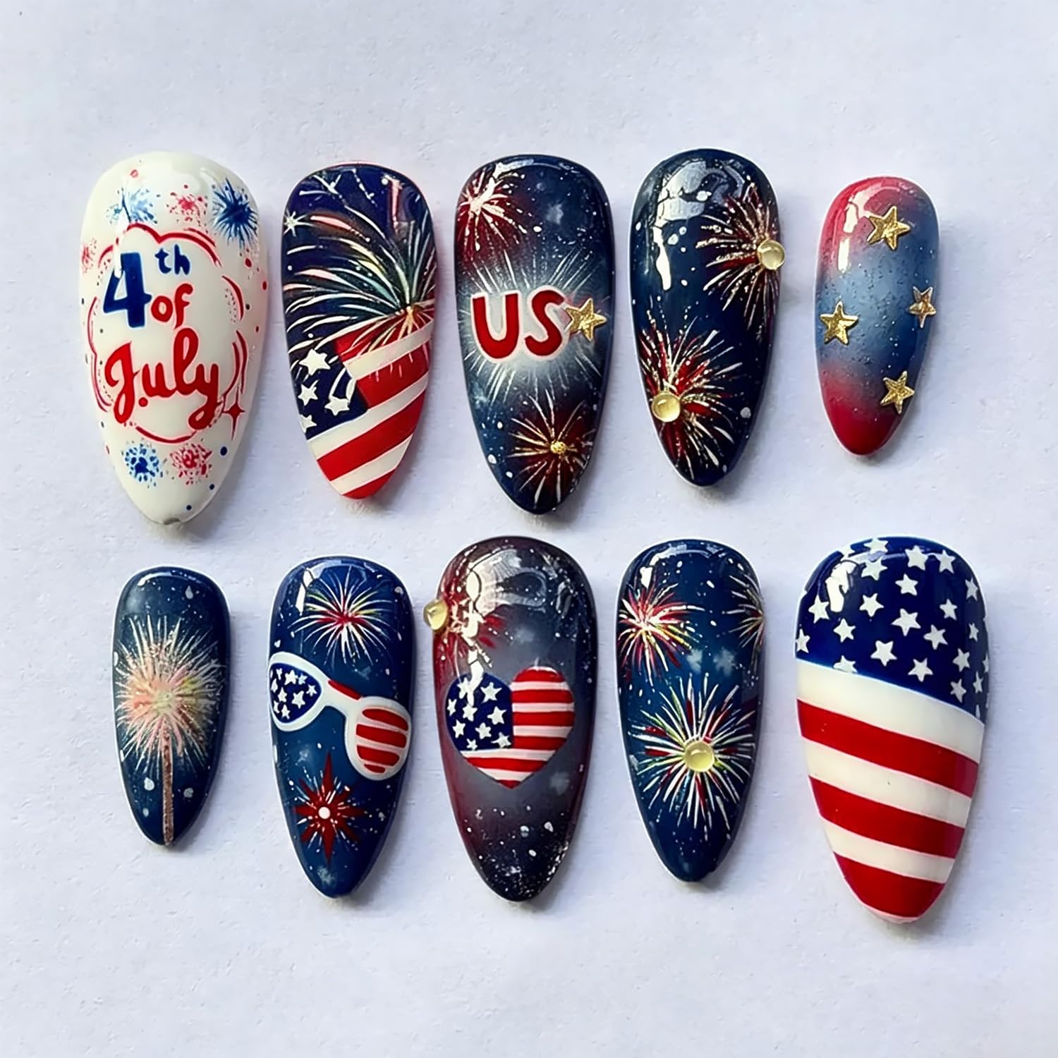 4th of July Press on Nails - Patriotic Fake Nails