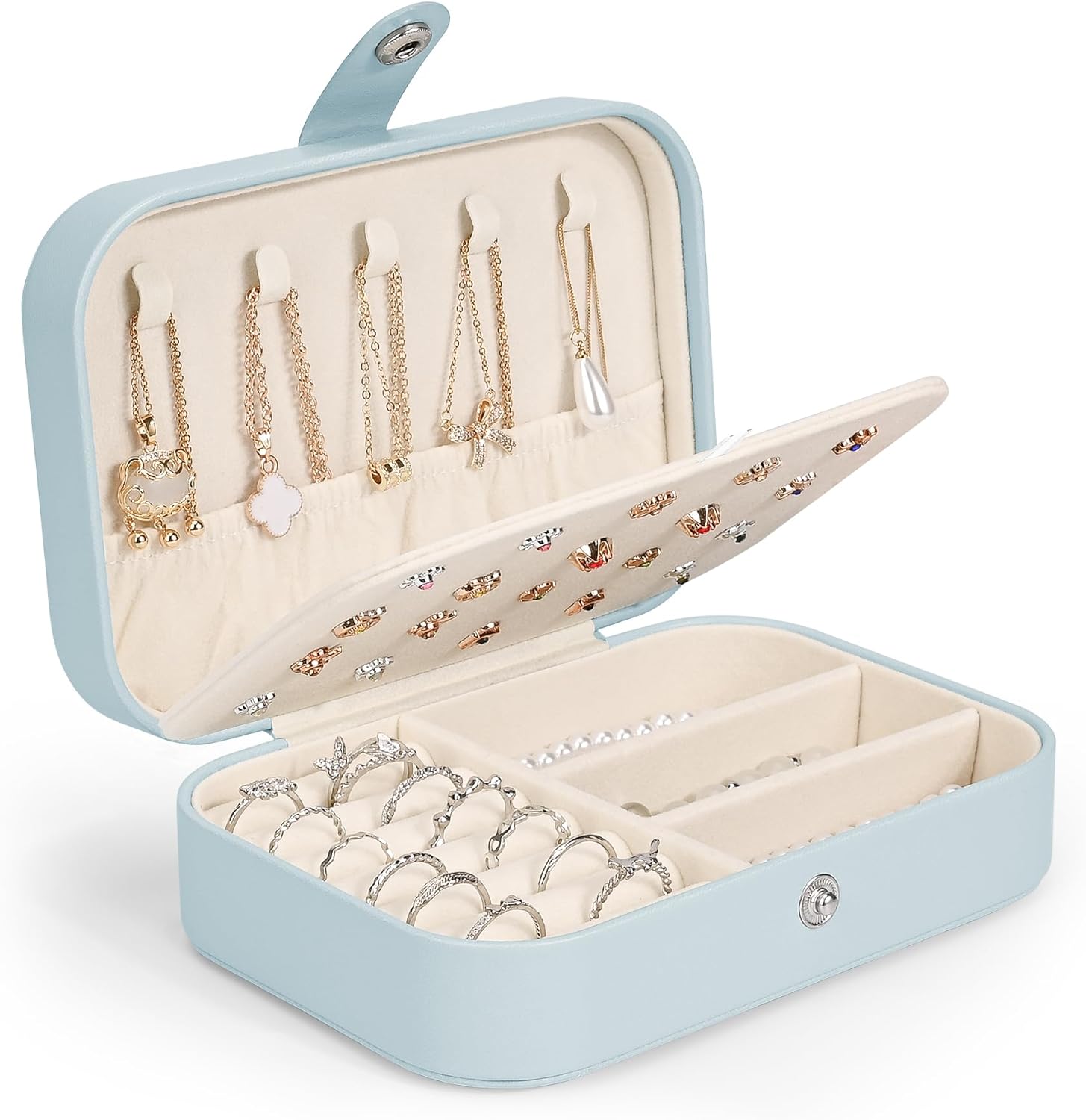 Mini Portagioie Da Viaggio In Pelle PU – Organizer Con Divisori, Chiusura Cerniera, Arancione, 10x10x5 Cm