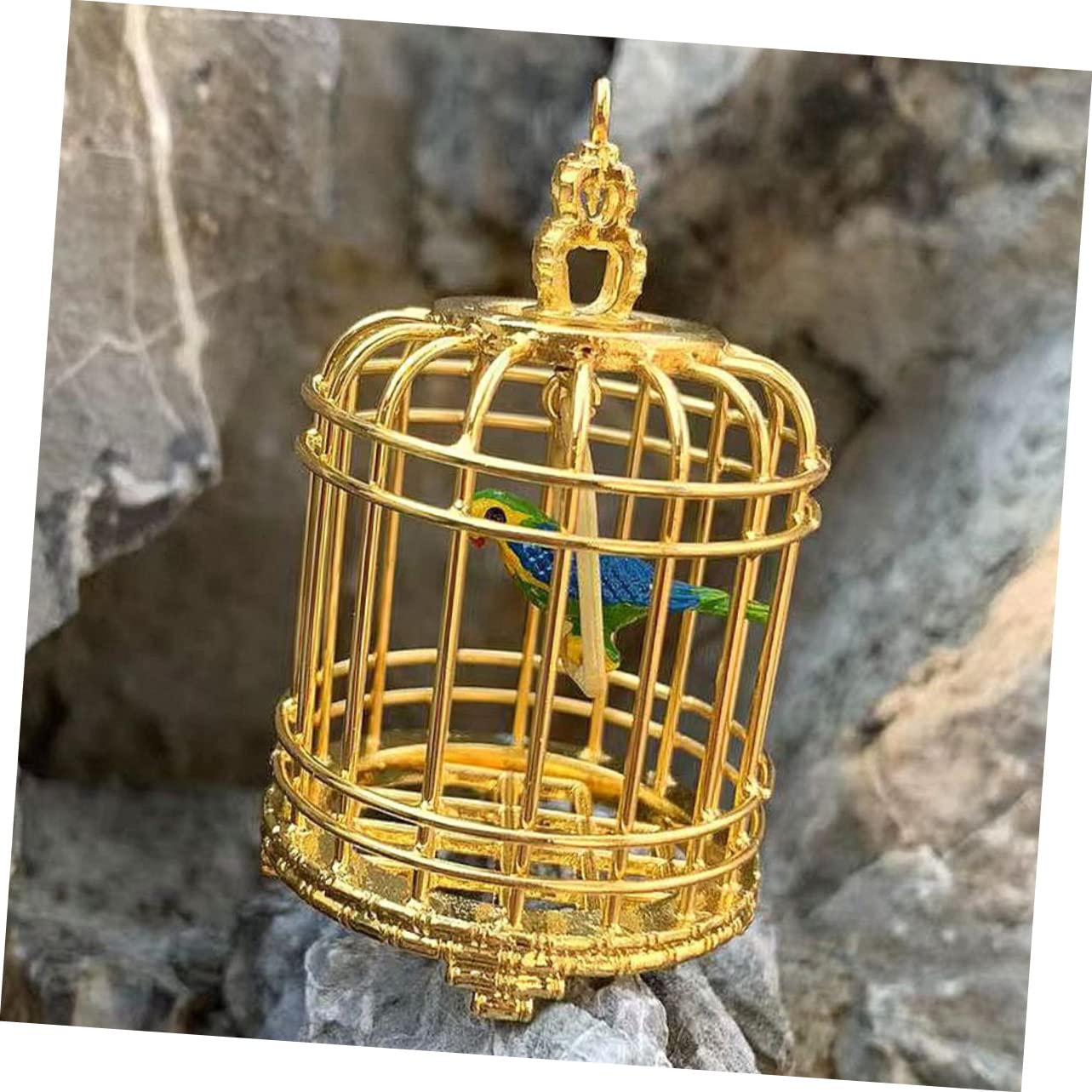Amazon | Milisten ミニチュア鳥かご 金属製 1:12 ゴールデンカラー 
