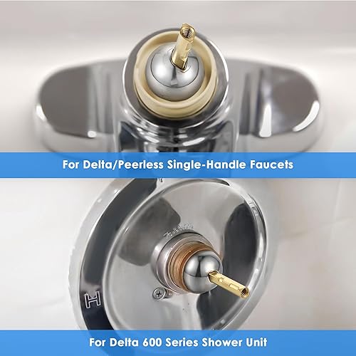 Miniatura 3 de Dreyoo Kit de reparación de grifo de un solo mango con válvulas de bola de acero inoxidable RP212 y manijas de perilla, compatible con grifos