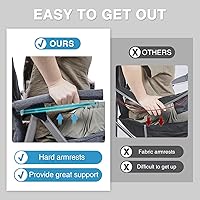 Vista 4 de EVER ADVANCED Silla de camping plegable extragrande con balanceo, silla de columpio portátil acolchada para patio, césped y exteriores, silla de Gris