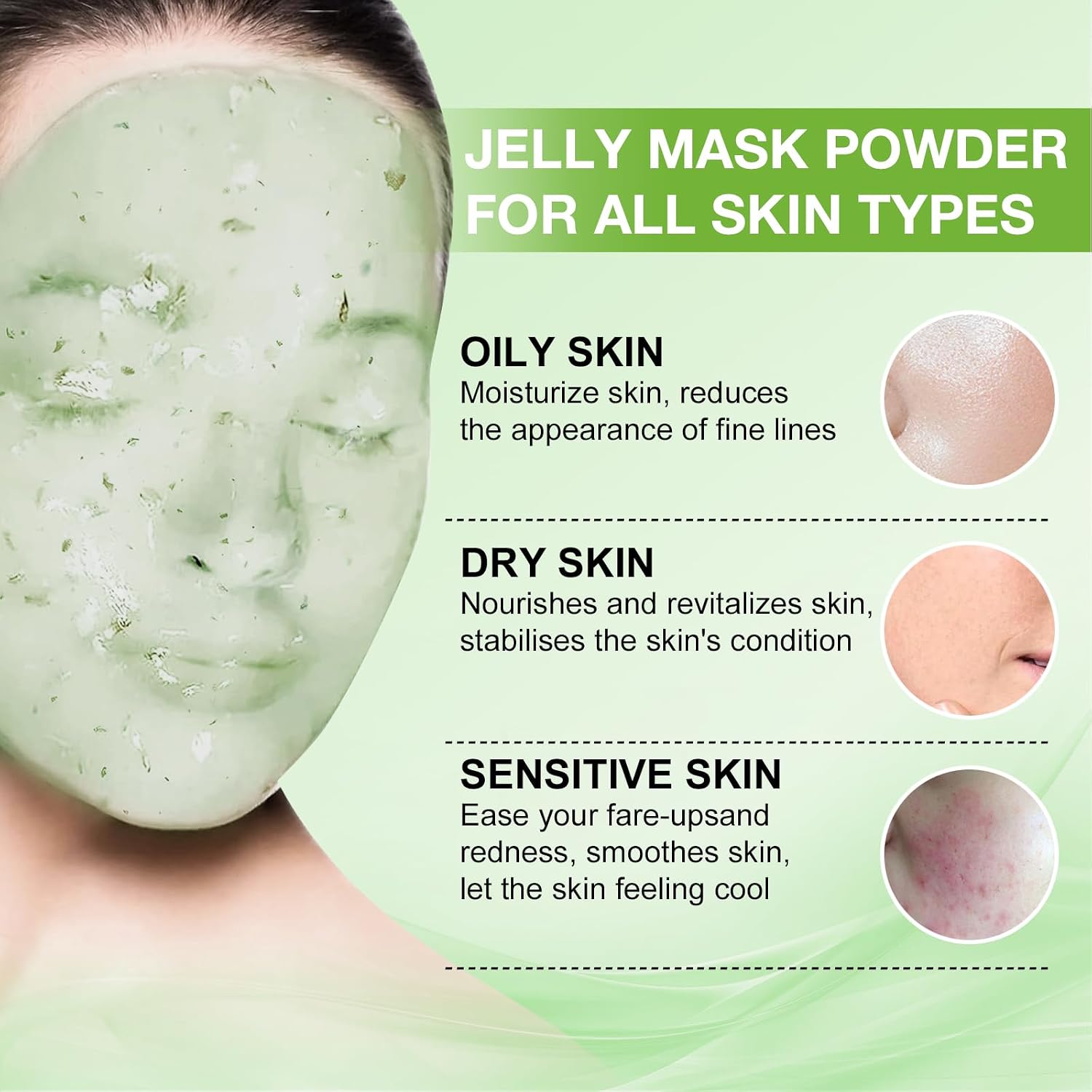 Jelly Mask for Facials Professional, Hydrating & Moisturizing Peel-Off Natural Gel Face Mask SkinCare, Professional Spa Use Jelly Face Masks, Deep Hydration & Glow 23 Fl Oz (Tea Tree) image 2