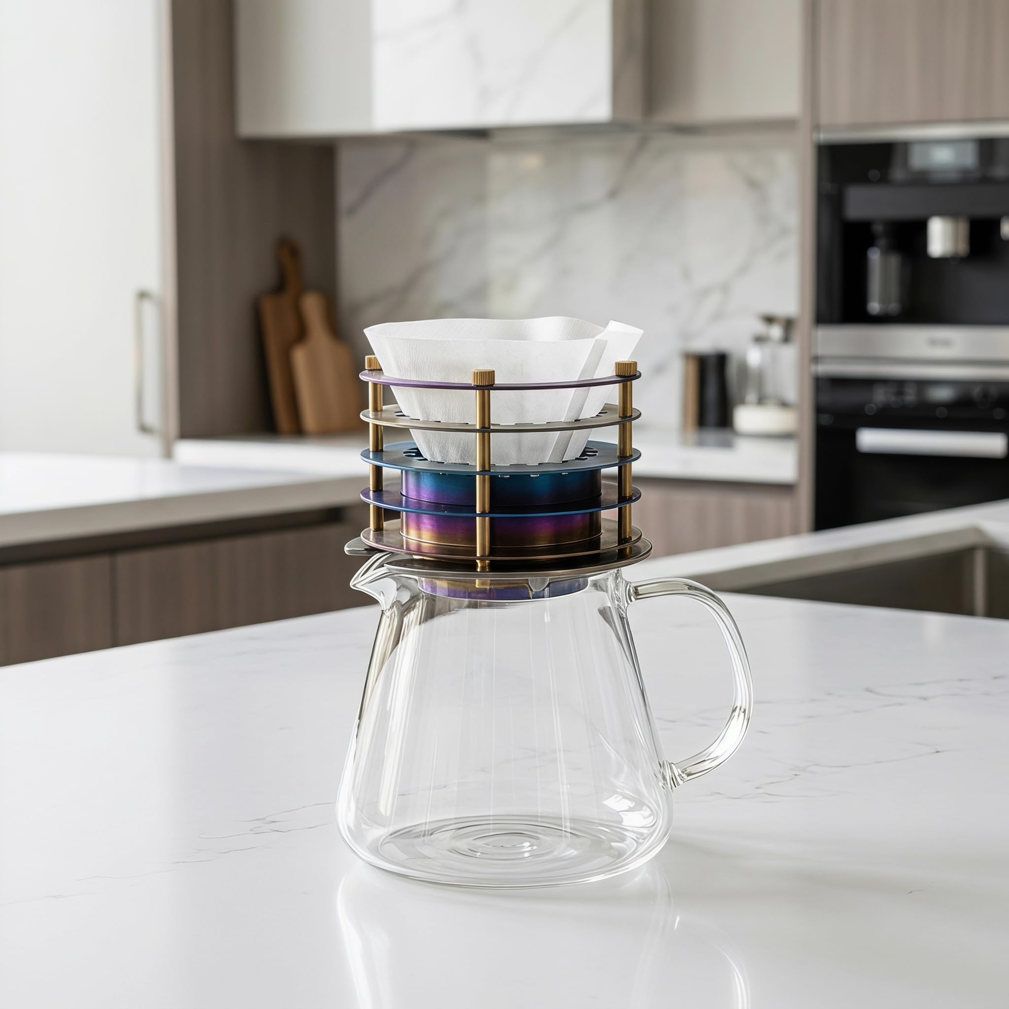 Kaffeefilter Für Pour-Over, Titan-v60-kaffeefilter, Tragbarer, Wiederverwendbarer Kegel, Abnehmbare Konstruktion, 2-tassen-fassungsvermögen, Ideal Für Reisen, Camping Und Als Geschenk