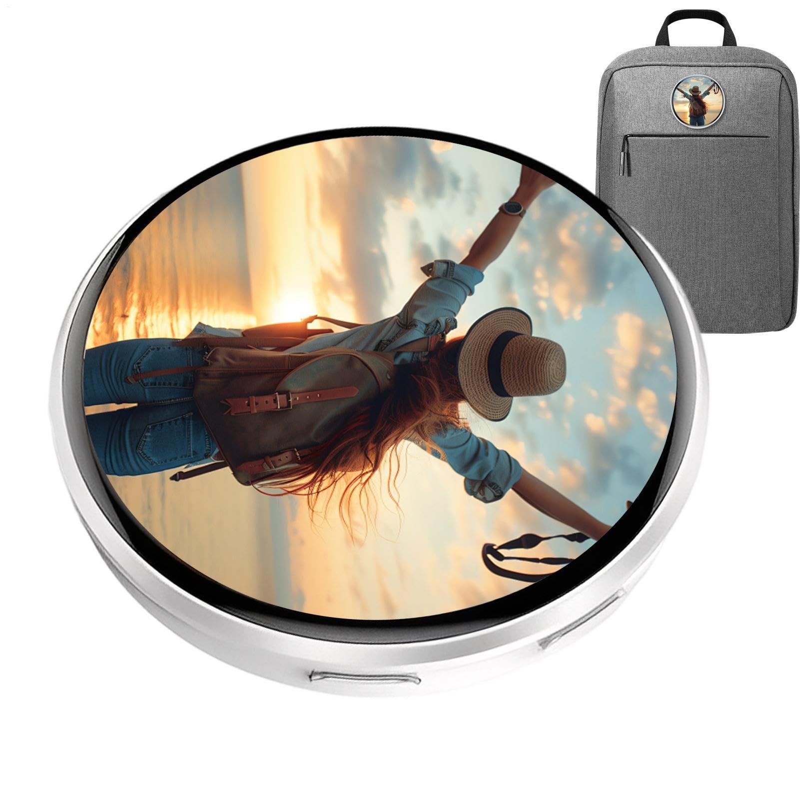 Badge Numérique Connecté 4,3 cm Écran HD - Pin Interactif pour Sac à Dos