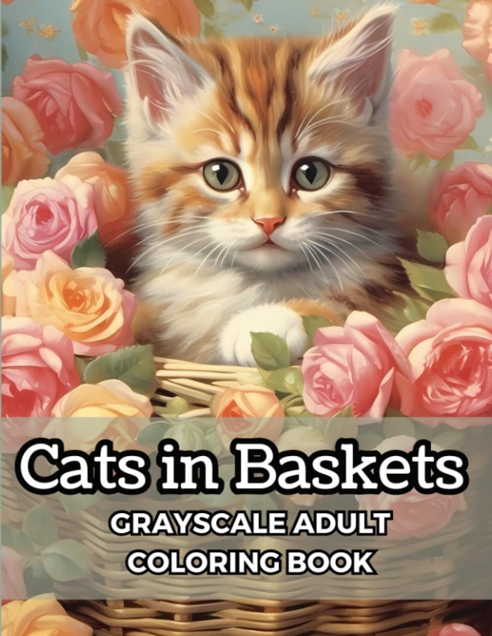 Cats in Baskets: Grayscale Adult Coloring Book - 50 Adorable Cat Breeds!