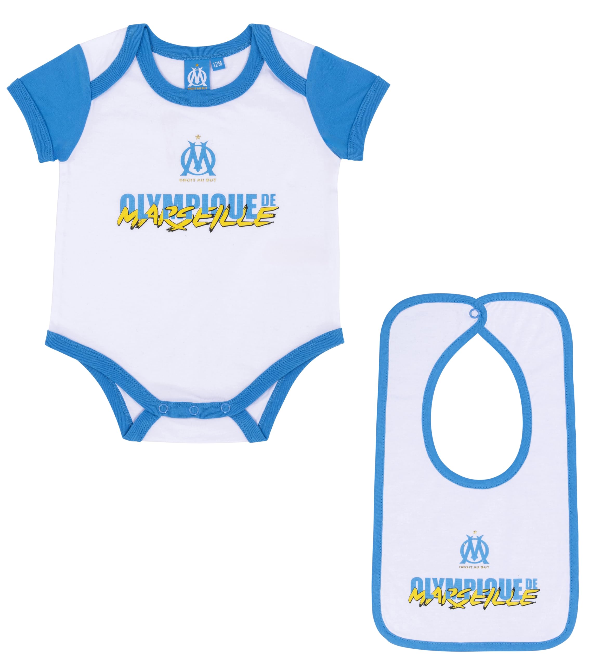 OLYMPIQUE DE MARSEILLE Body Bavoir bébé garçon Om - Collection Officielle