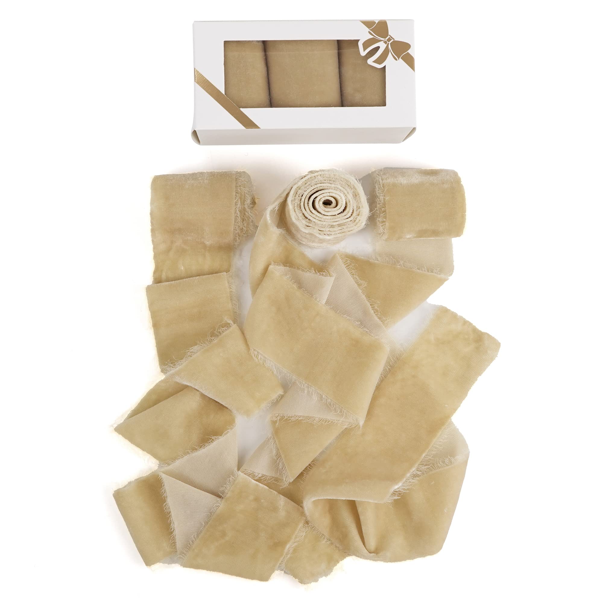 3 Rolls Brown Chiffon Ribbon - 3 Inch X 4 Yards Each For Gift Wrapping & Wedding Decor