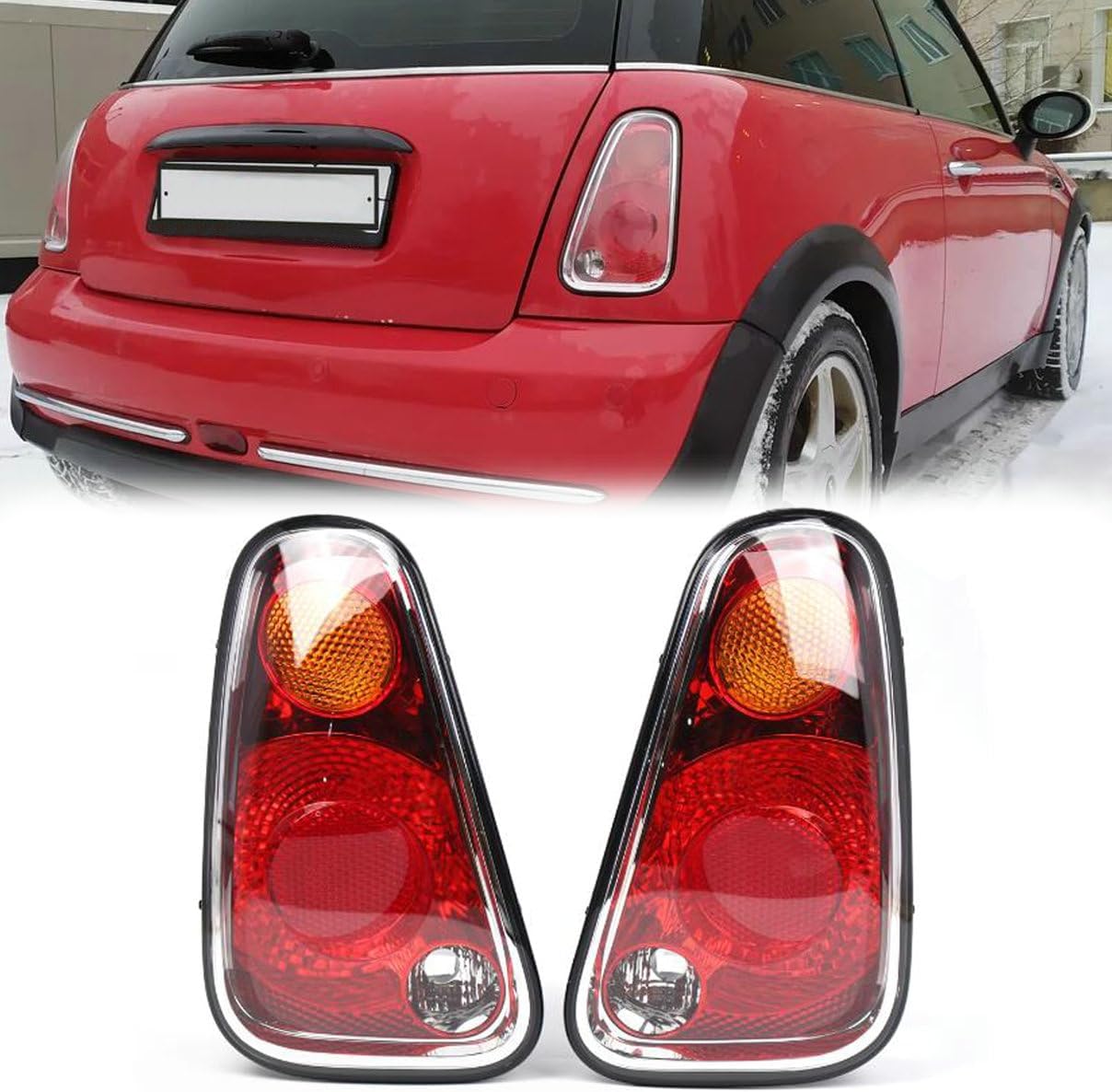 1Pair Red Rear Tail Light Lamp Len Housing Fit For Mini Cooper R50 R52 R53 Hatch Hatchback 2004 2005 2006 (Without bulb)