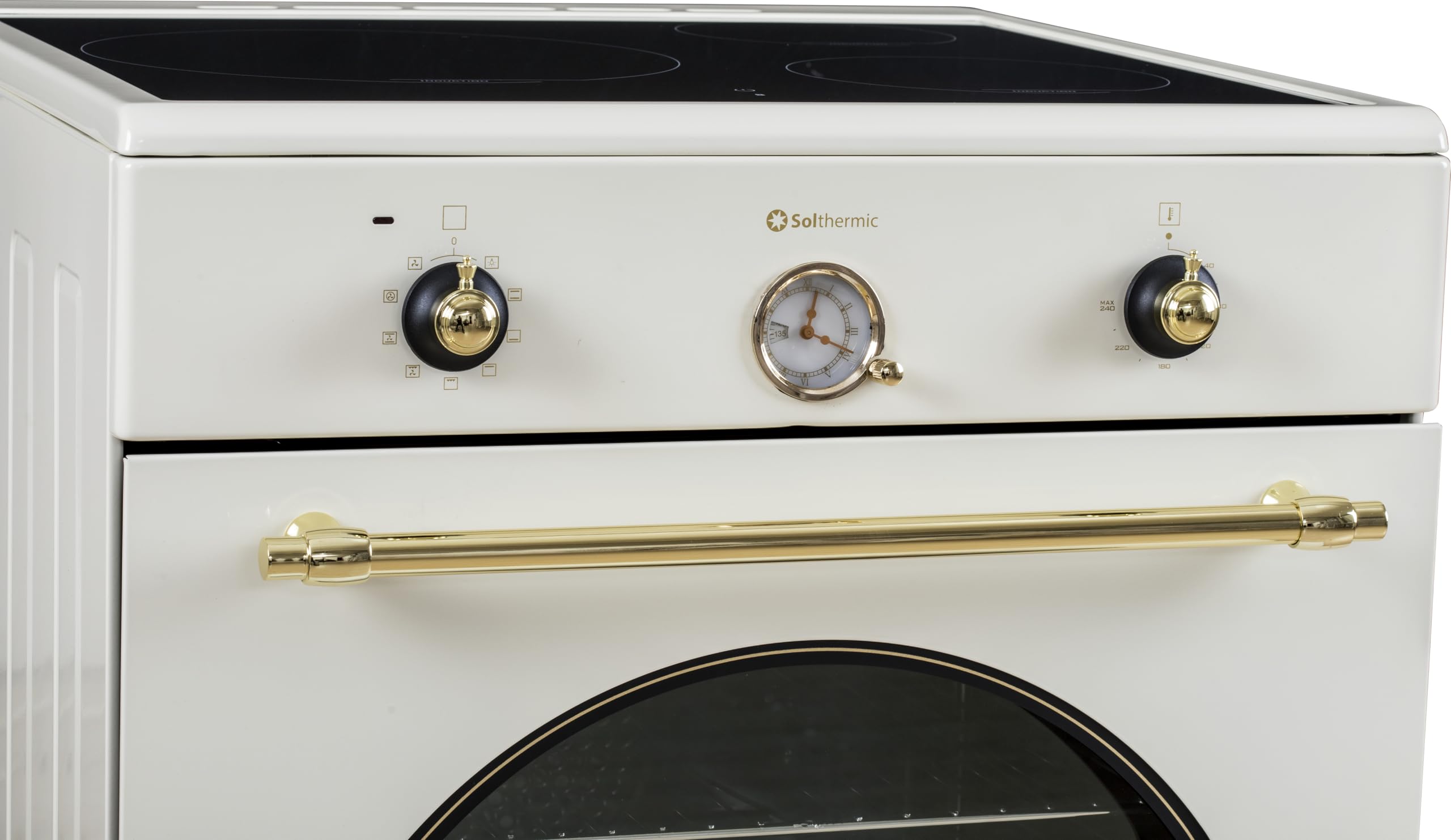 INDUCCION COCINA SOLTHERMIC VTI60C ELECTRICA CREMA INDUCCION/HORNO GRAN CAPACIDAD CON TURBO 60L / FUNCIONES BOOSTER, ALTA POTENCIA, CALENTAMIENTO RÁPIDO / 3 ZONAS (1 GRAN ZONA) / BAJO CONSUMO (A)