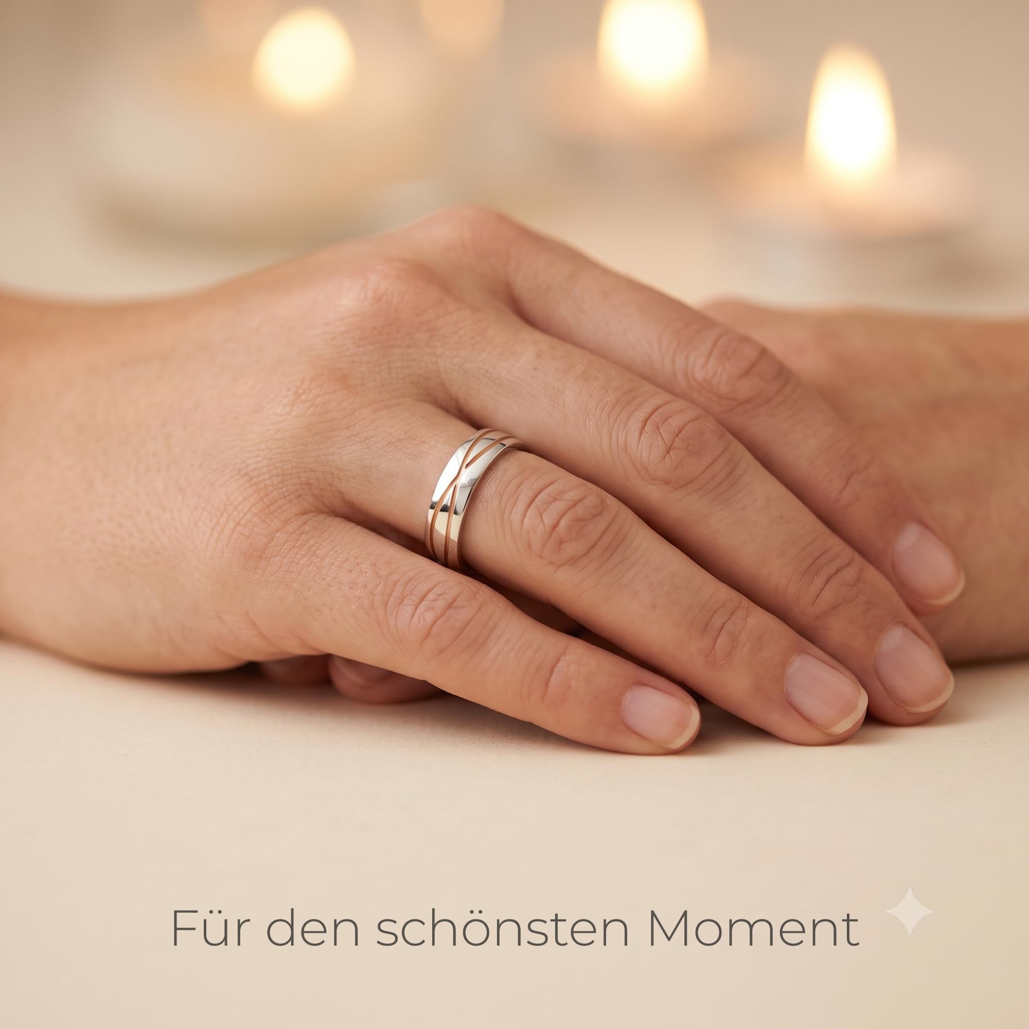 Kolibri Rings 925 Sterling Silber Ring Rot Vergoldet Partnerring Ehering Freundschaftsring Unisex - Inkl. Gratis Gravur und Etui
