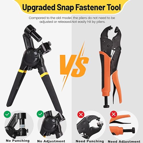 Miniatura 5 de Titoe Kit de broches de lona resistente, herramienta de cierre a presión ajustable, incluye 30 juegos de broches de 0.591 in para cubierta de barco,