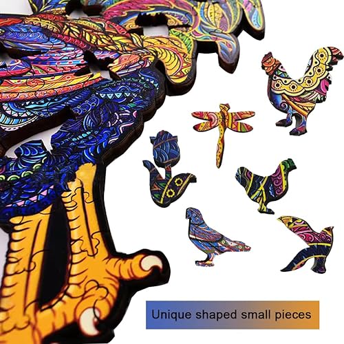 Miniatura 4 de Rompecabezas de madera para adultos, rompecabezas de madera únicos en forma de animal con 199 piezas, rompecabezas de madera cortada con láser,