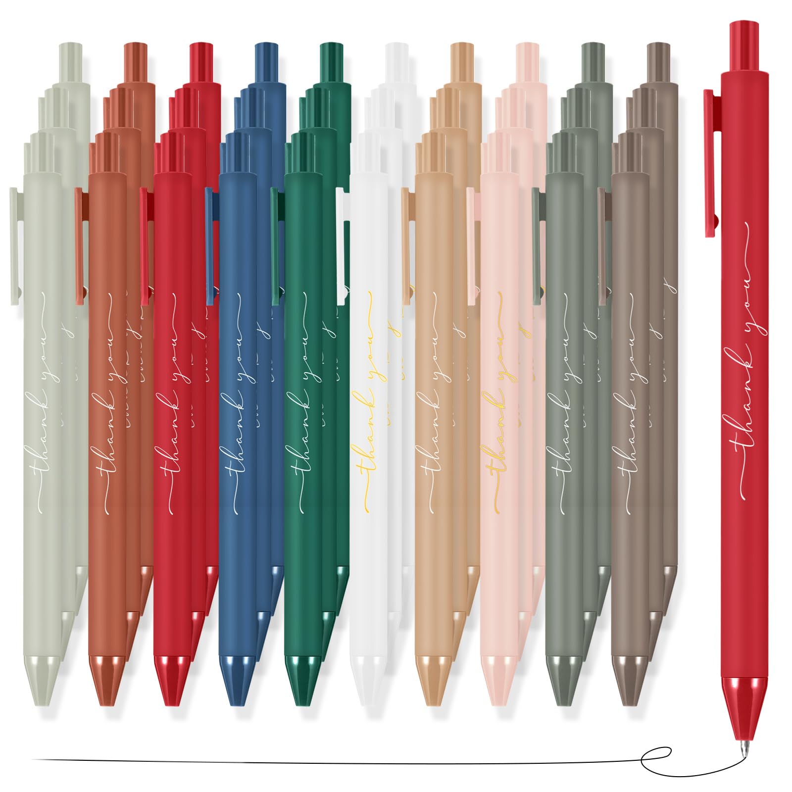 Dispowreath 30 Pcs Thank You Pens Bulk Multicolor Ballpoint Pens Thank You Gift for Men Women Employee Appreciation Gifts Holiday Gifts for Teacher