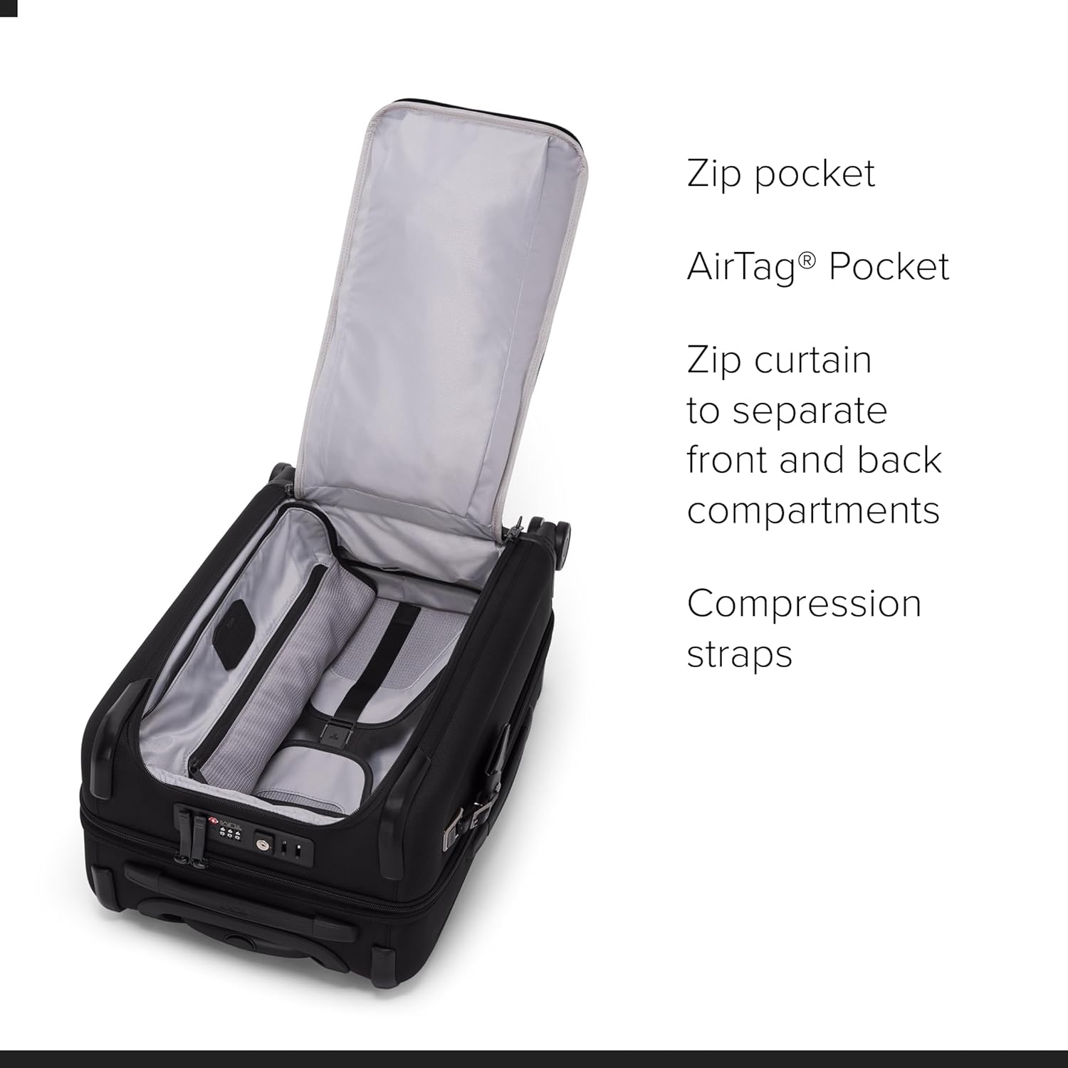 TUMI - Alpha Dual Access Expandable Carry-On Luggage - Zipper Expansion - Nylon Lightweight Suitcase -TSA Lock Tracer