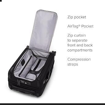 TUMI - Alpha Dual Access Expandable Carry-On Luggage - Zipper Expansion - Durable Ballistic Nylon Lightweight Suitcase -TSA Lock Tracer