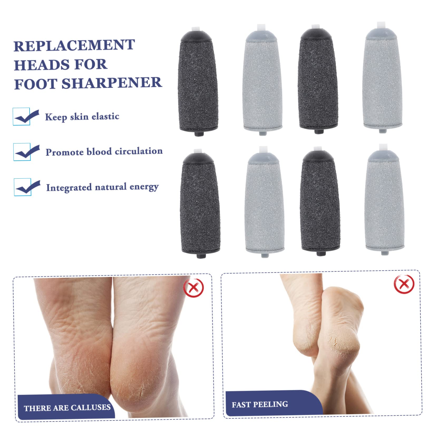 8 sztuk Szlifierka do stóp Wymienna głowica Pedicure Pilnik Peeling do stóp Skrobak Przyrząd do usuwania twardej skóry Narzędzia do pedicure Narzędzia elektroniczne Akcesoria elektroniczne Akcesoria