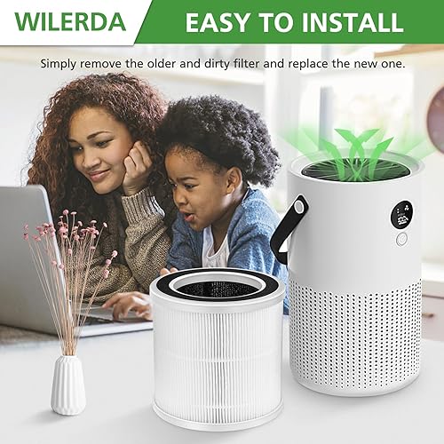 Miniatura 5 de Paquete de 2 filtros de repuesto HEPA solo compatibles con purificador de aire Proton Purter, sistema de filtración de 3 pasos, filtro de aire