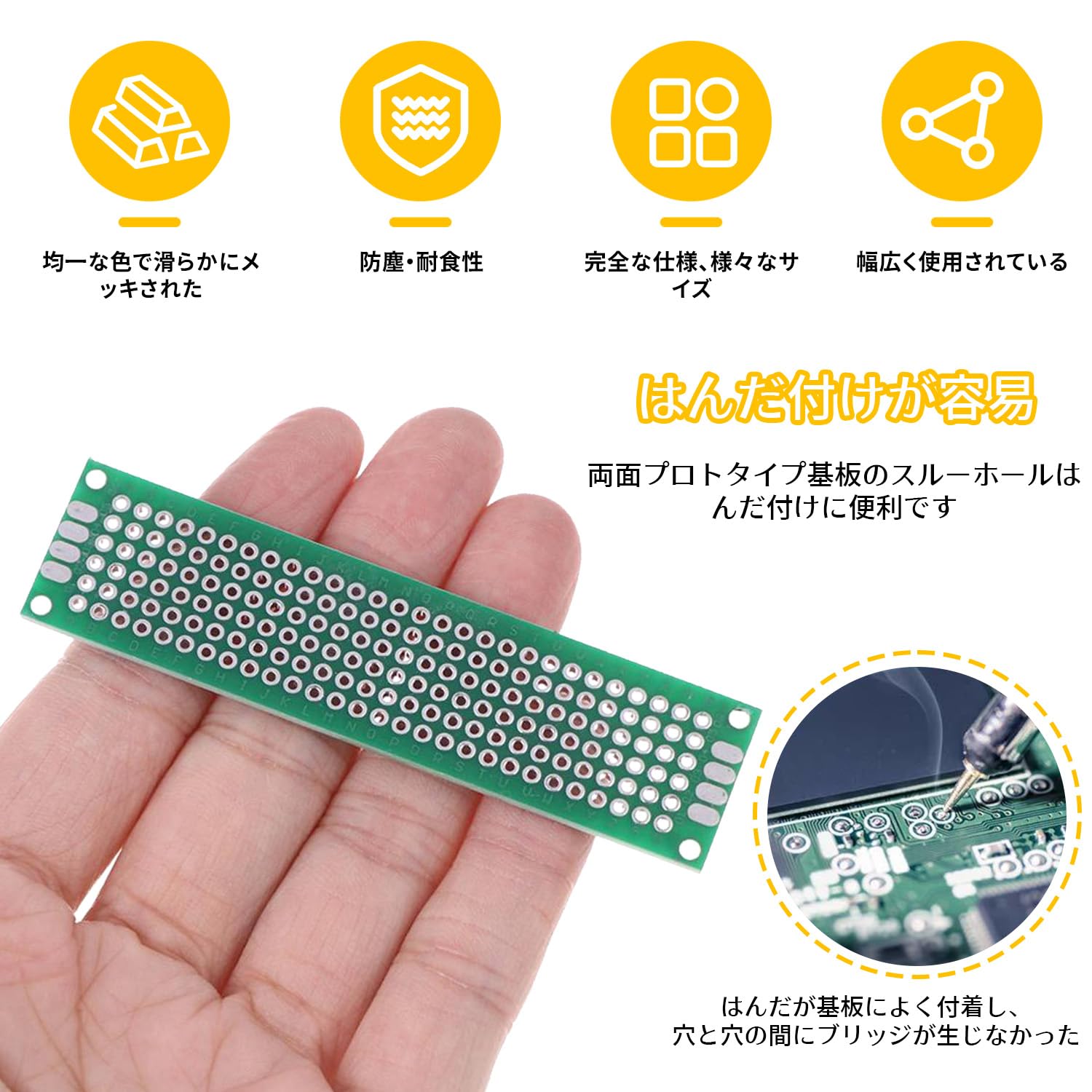 Amazon | ユニバーサル基板 基盤 2サイズから選択可能 10個セット