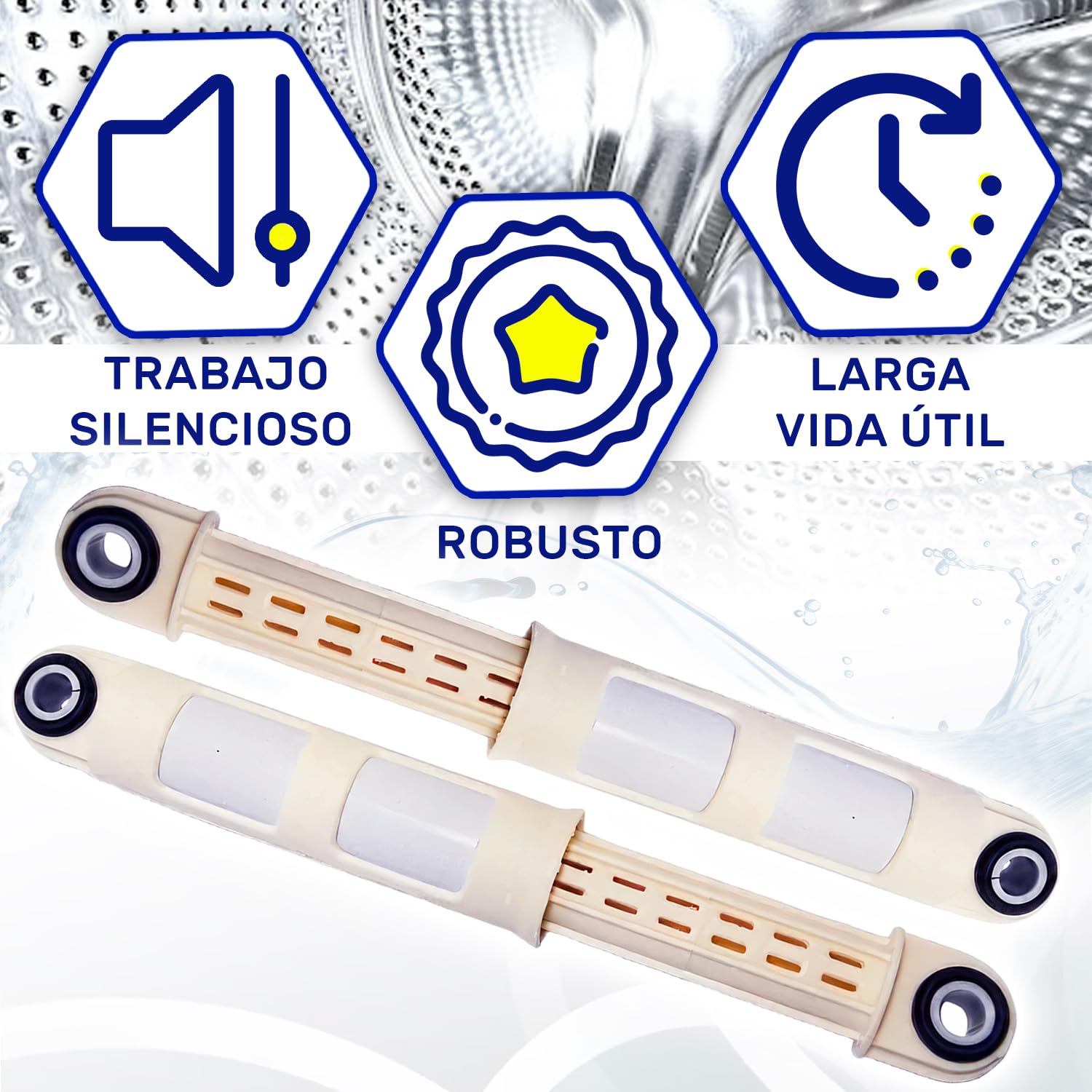 MONTERAL – Ammortizzatori Lavatrice Per Candy/Hoover (coppia) – 120N, 11mm, MADE IN ITALY - 5