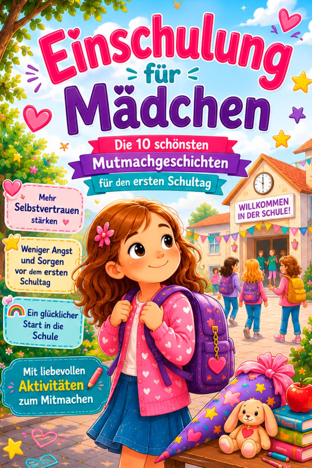 Einschulung für Mädchen – Die schönsten Mutmachgeschichten für den ersten Schultag: 10 liebevoll illustrierte Mutmachgeschichten für mehr ... Schulstart – Mit Aktivitäten | Ab 6 Jahren
