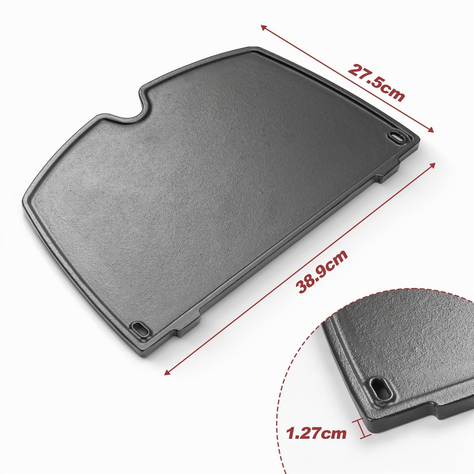 6559 Piastra in Grill ghisa per barbecue Weber Q200, Q220, Q240, Q260, Q2000, Q2200, Q2400 Series per barbecue a gas, 38,9 cm Piastra di Ricambio