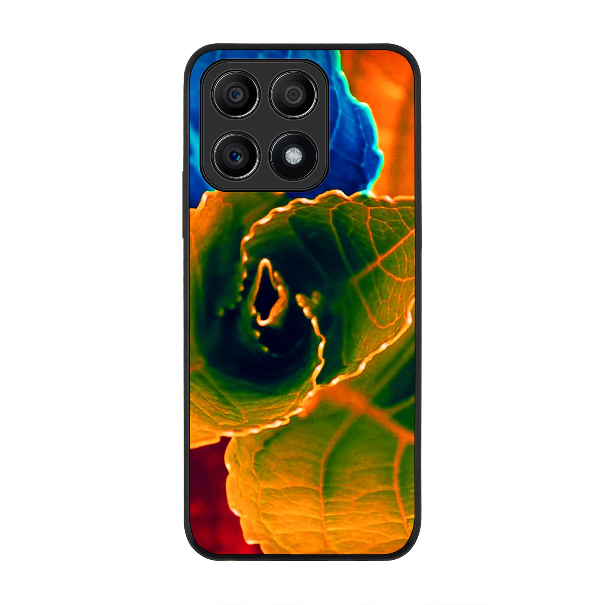 StylizeddRugged Black edge case for Honor X8A 4G, Slim fit Soft Case Flexible Rubber Edges Anti Drop TPU Gel Thin Cover - Bloomin Autumn Leaves