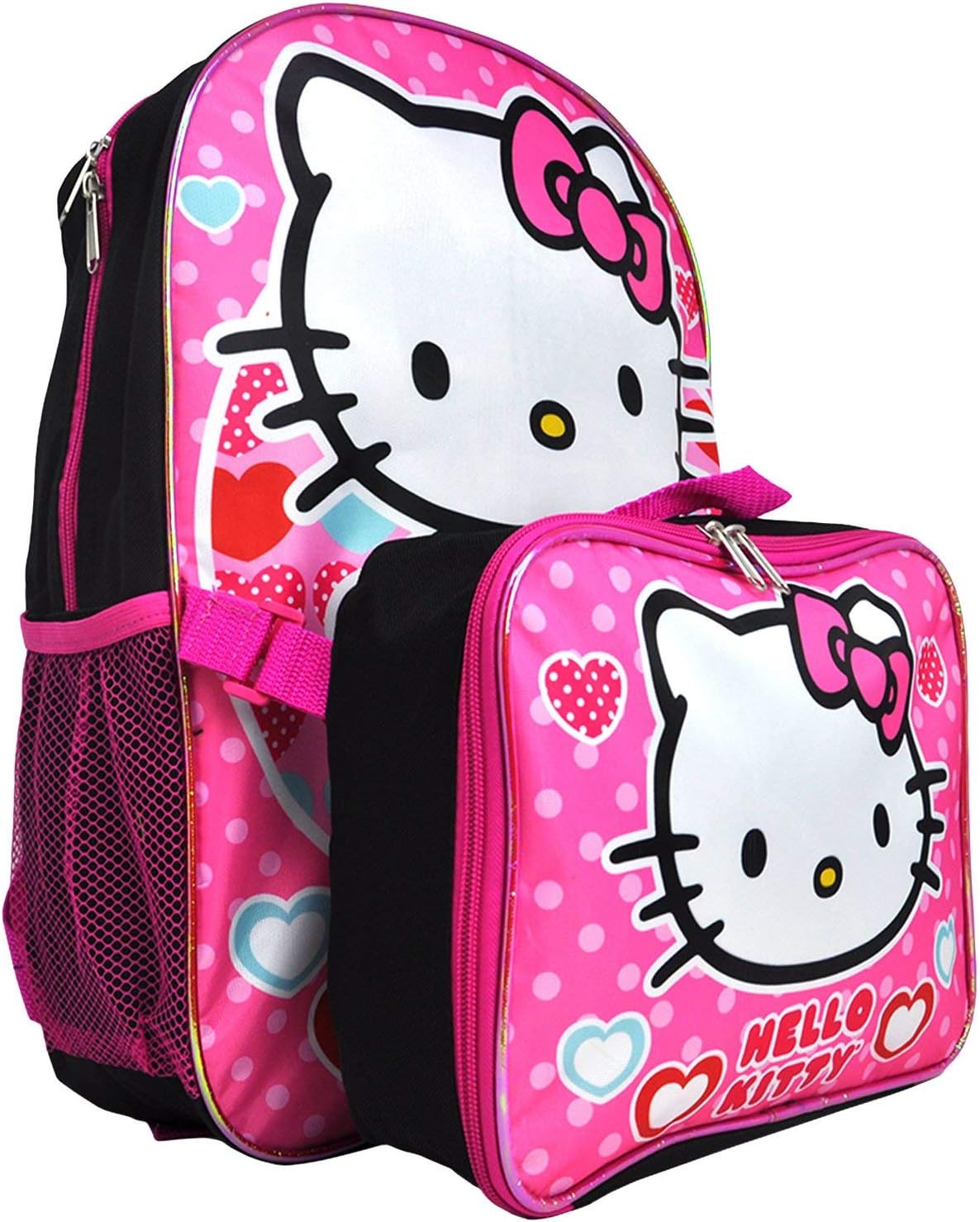 Hello Kitty Girls School Backpack Book Bag Lunch Box Set
